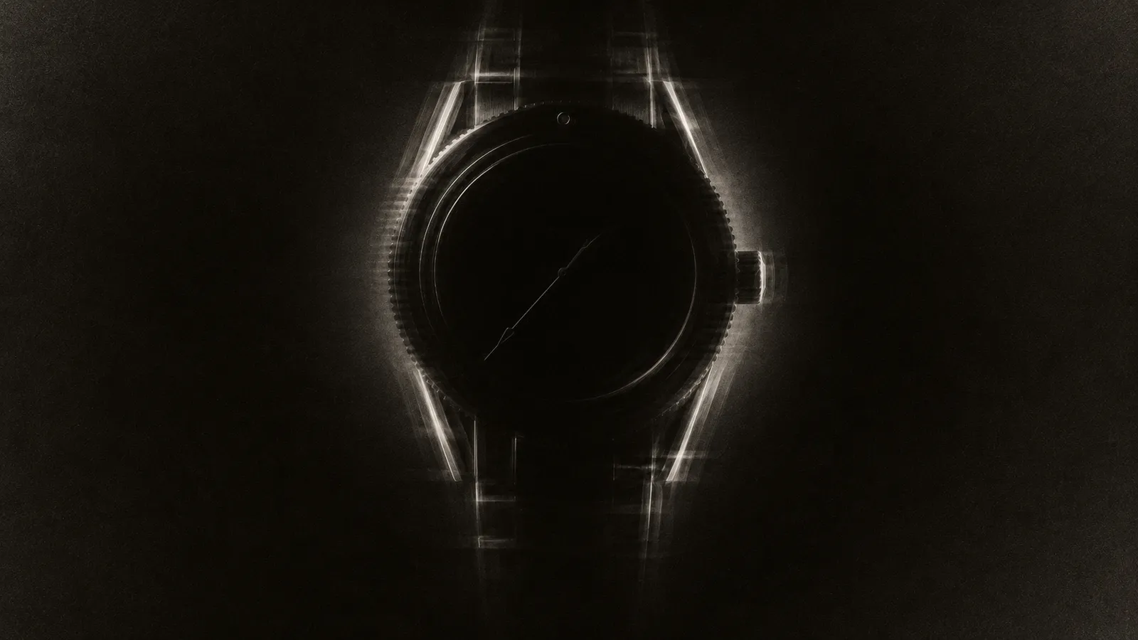 Silhouette of a watch in chiaroscuro
